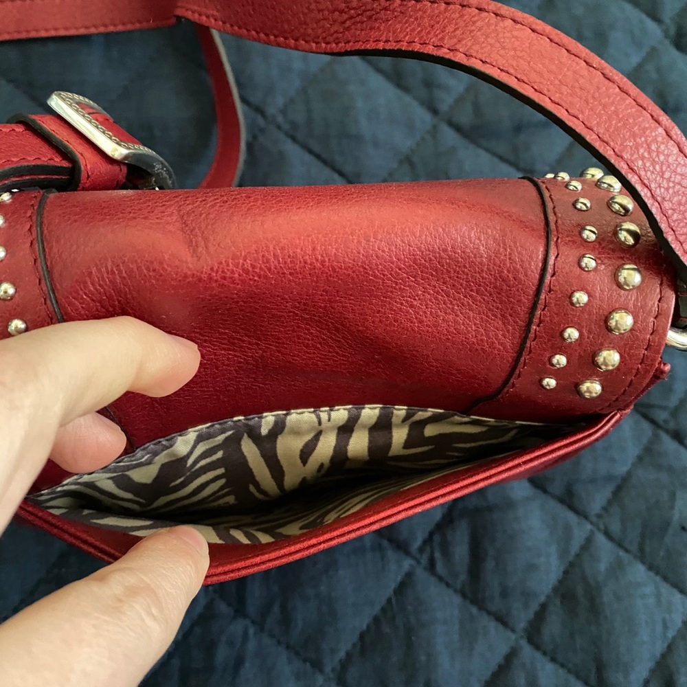 Brighton Red Crossbody Bag with Silver Accents - Picture 9 of 11